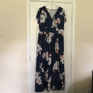 Blue/Flower Print dress